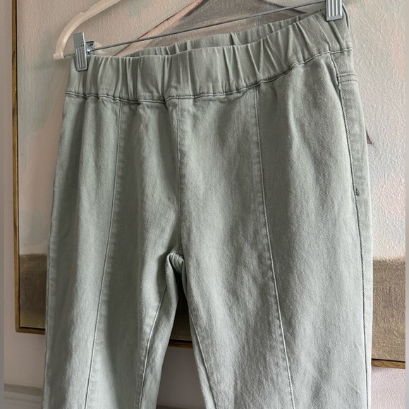 ENTYINEA Women's Flare Jeans Elastic Stretchy Cotton Denim Pants Sage Green L - Picture 5 of 10